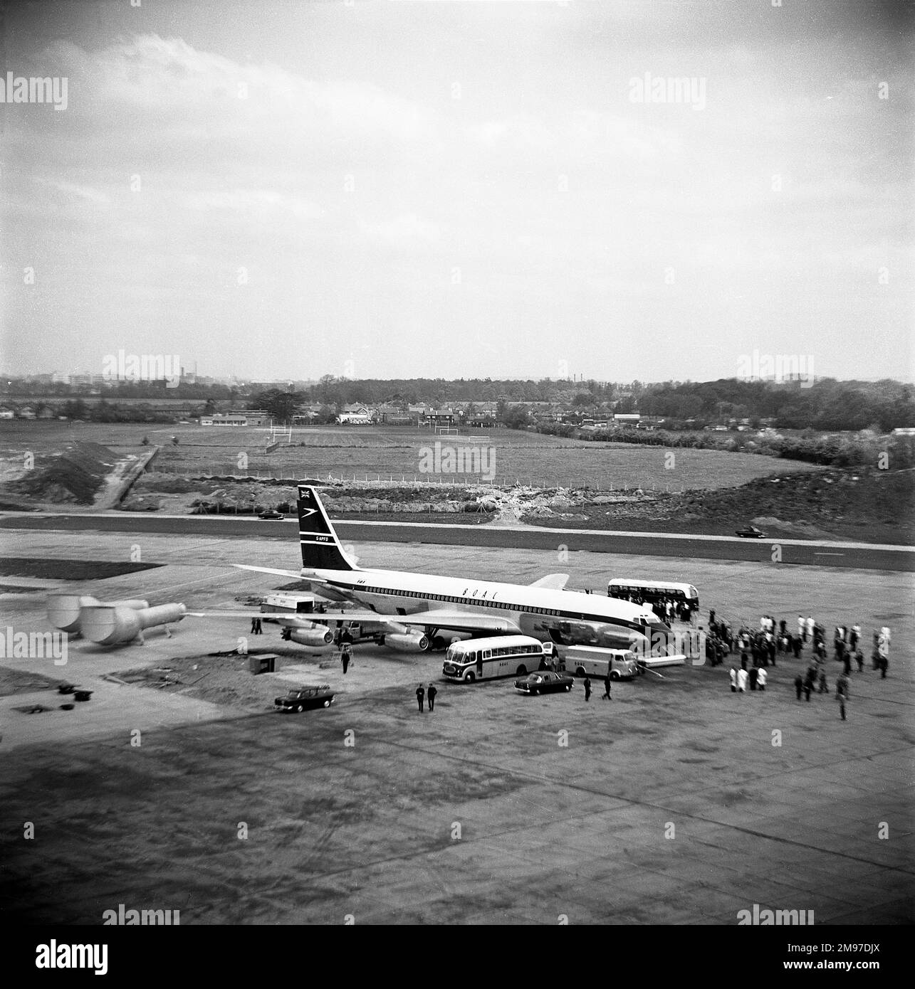 Lancio stampa per Boeing 707-436 G-AFD primo BOAC 707 consegnato GIRO 29 aprile 1960, 2 giorni dopo la consegna Foto Stock