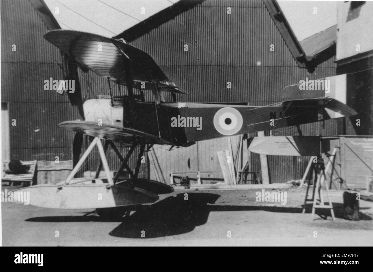 Fairey Hamble Baby monoposto floatplane, un'evoluzione della formula Sopwith Baby attraverso l'aggiunta di alette laterali. Sono stati utilizzati come pattugliatori anti-sottomarini dall'estate del 1917. Foto Stock