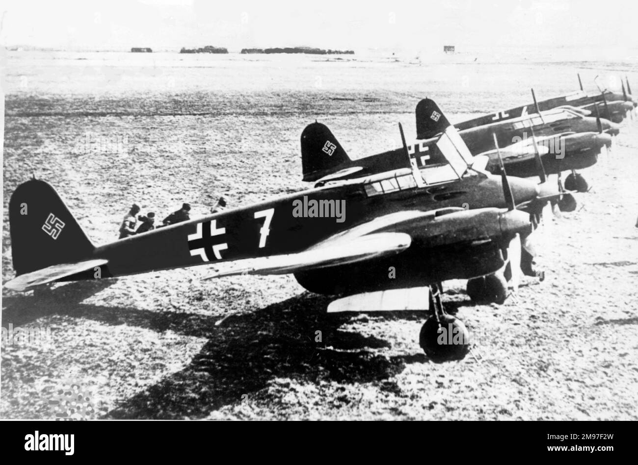 Focke Wulf FW 187A trio di questo gemello ha ingaggiato il concorrente perdente di Messerschmitt's BF 110. Foto Stock