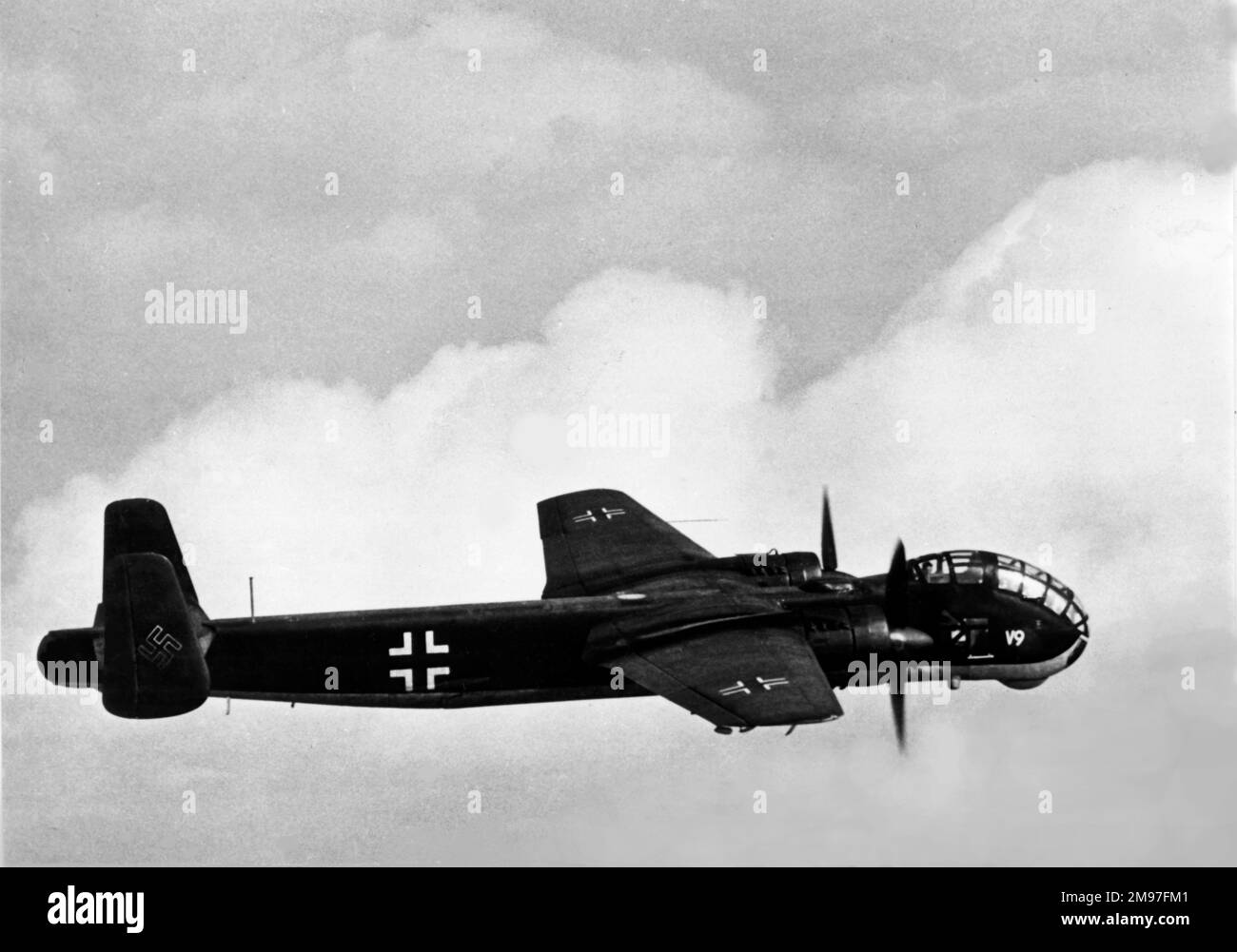 Junkers Ju 288V9 (vista laterale), volo. Foto Stock