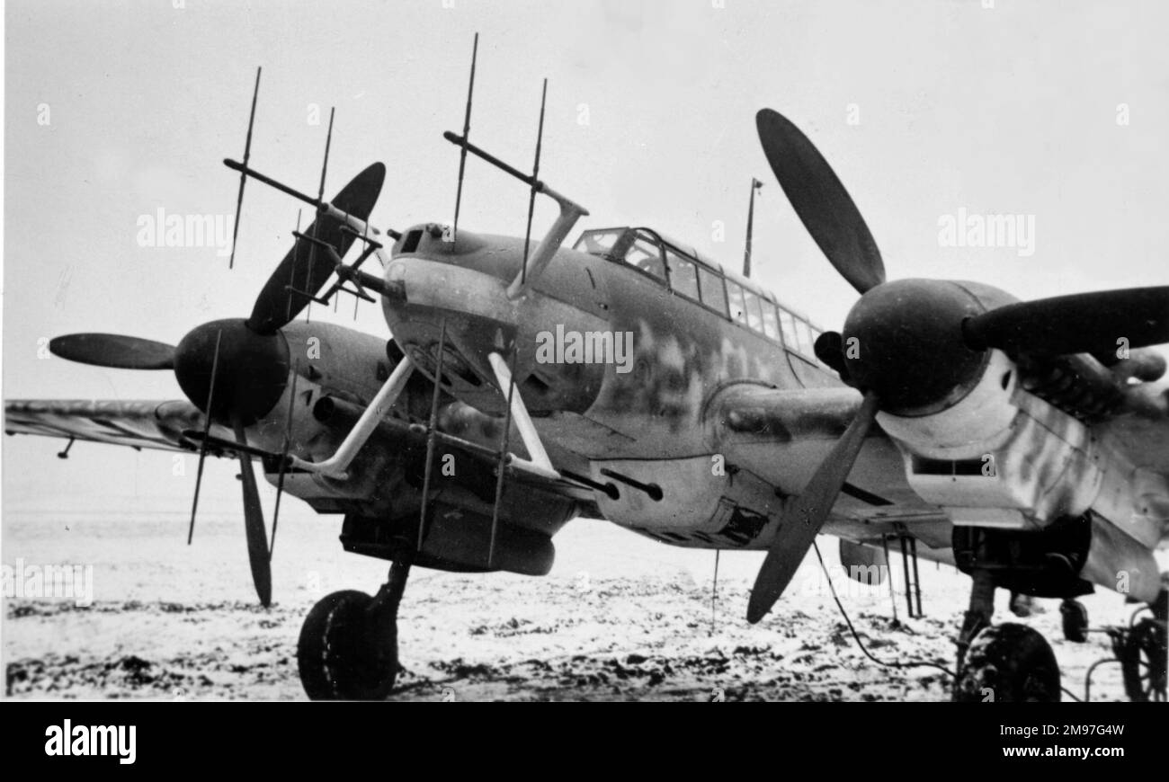 Messerschmitt BF 110g -questo tipo ha guadagnato una seconda vita entrando nel suo proprio come un radar equipaggiato combattente notturno. Foto Stock