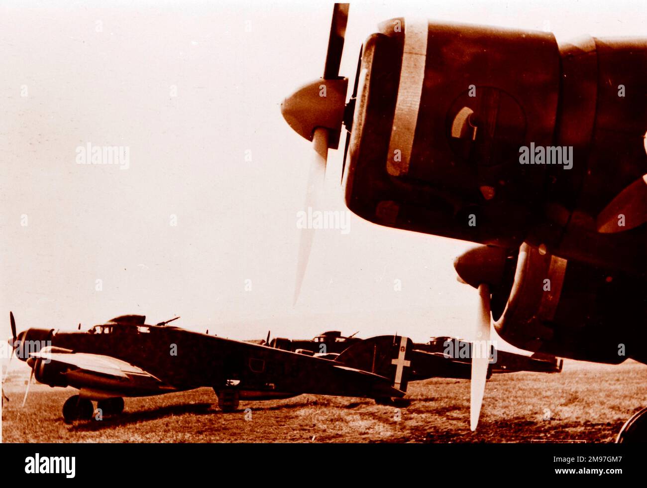 Savoia Marchetti SM79 - il più bel bombardiere italiano della guerra veloce e ben armato volò contro Malta e convogli alleati del Mediterraneo. Foto Stock