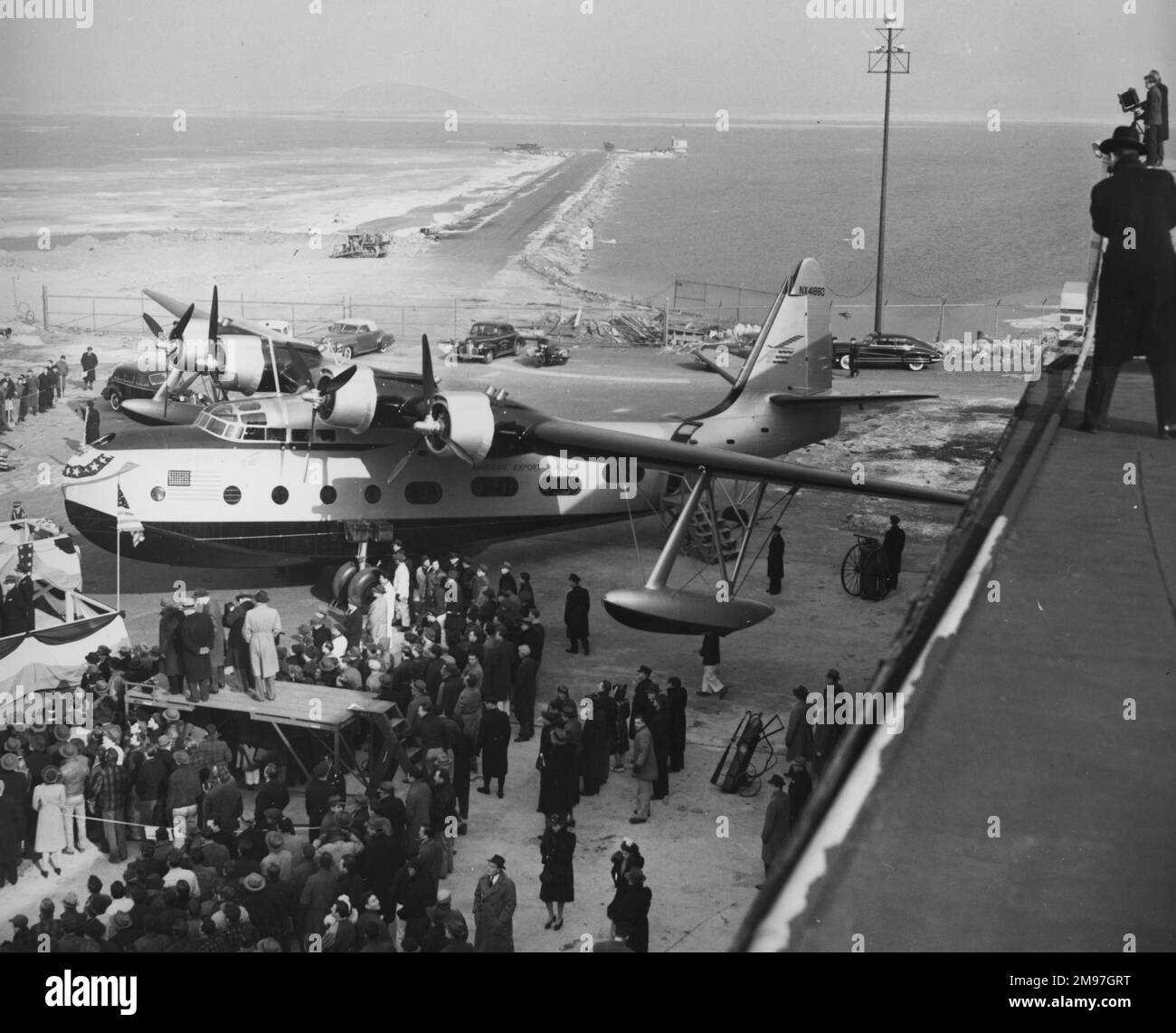 Cerimonia di lancio di Sikorsky S-44A 17 gennaio 1942. Foto Stock