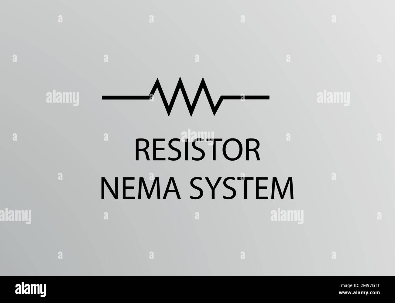 Simbolo del sistema NEMA del resistore, simbolo vettoriale. Simboli tecnici. Illustrazione Vettoriale