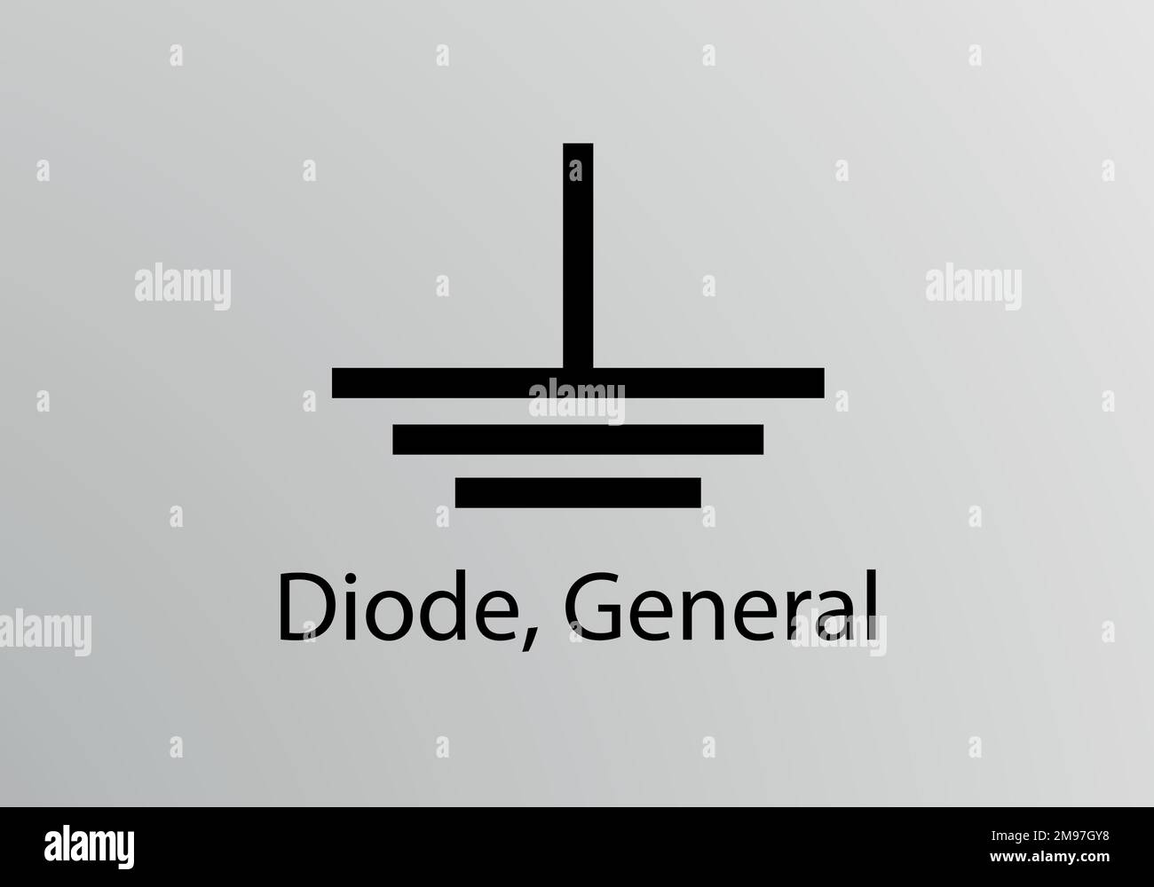 Simbolo tecnico generale diodo, simbolo vettoriale. Simboli tecnici. Illustrazione Vettoriale