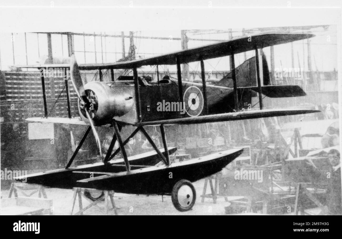 Westland N1B monoposto da caccia al floatplane, uno dei due costruiti per l'uso a bordo nel 1916. Sono stati volati per la prima volta nell'agosto 1917. Foto Stock
