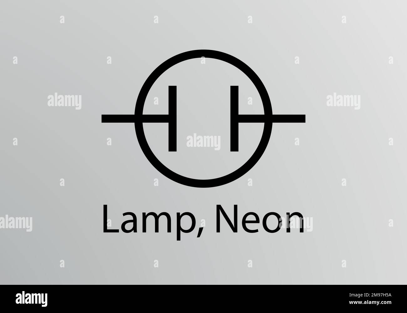 Simbolo tecnico LAMP Neon, simbolo vettoriale. Simboli tecnici. Illustrazione Vettoriale