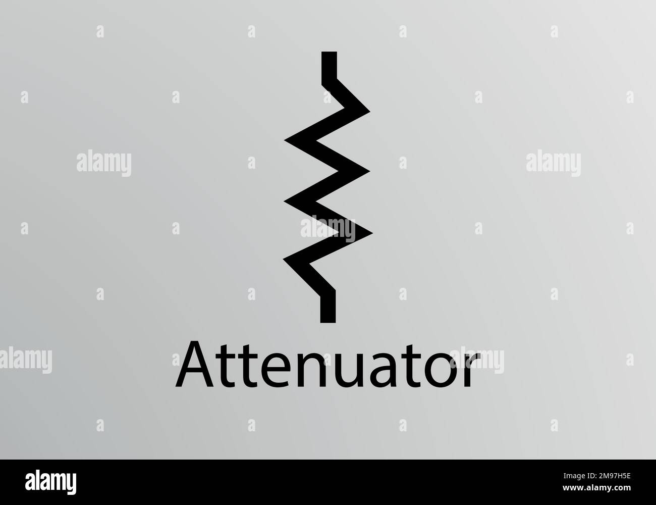 Attenuator Engineering Symbol, design del simbolo vettoriale. Simboli tecnici. Illustrazione Vettoriale