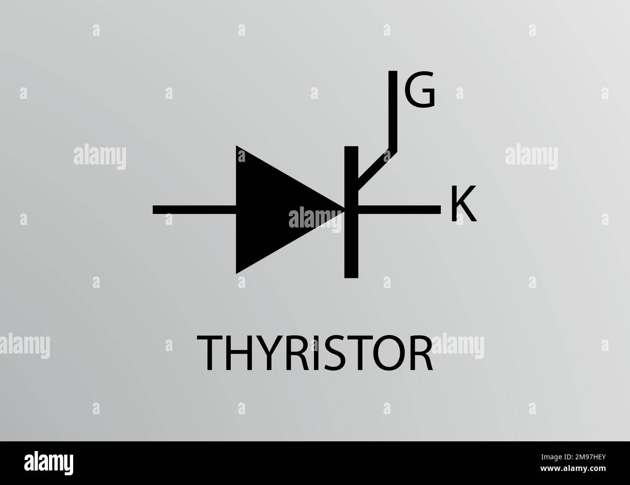 Simbolo tiristore, simbolo vettoriale. Simboli tecnici. Illustrazione Vettoriale