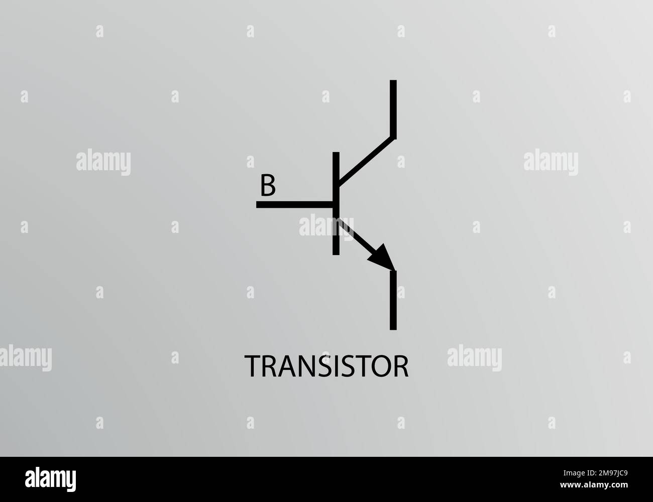 Simbolo del transistor, simbolo del vettore. Simboli tecnici. Illustrazione Vettoriale