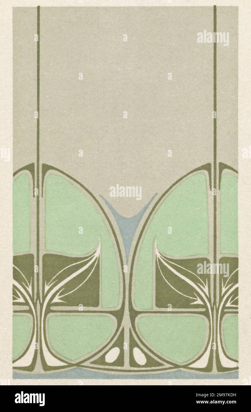 Design Art Nouveau con foglie verdi. Foto Stock