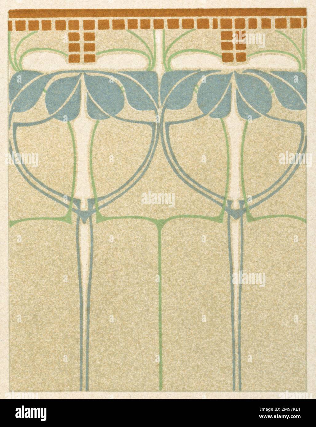 Design Art Nouveau con foglie blu. Foto Stock