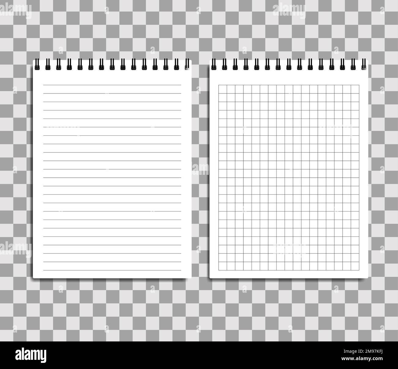 Il design realistico della copertina del notebook è in bianco e nero Illustrazione Vettoriale