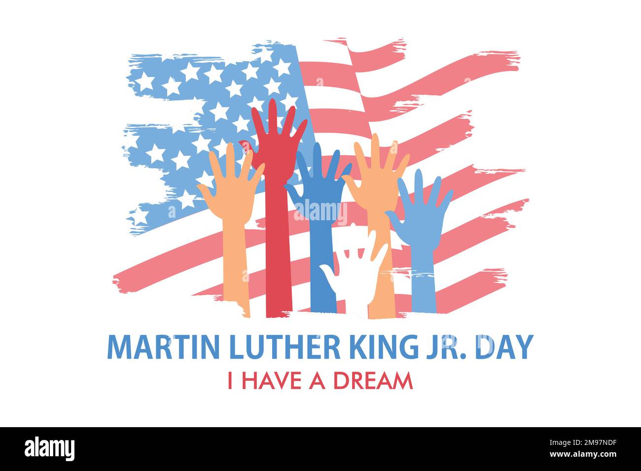 Martin Luther King Jr Giorno sfondo, piatto vettore moderna illustrazione Illustrazione Vettoriale