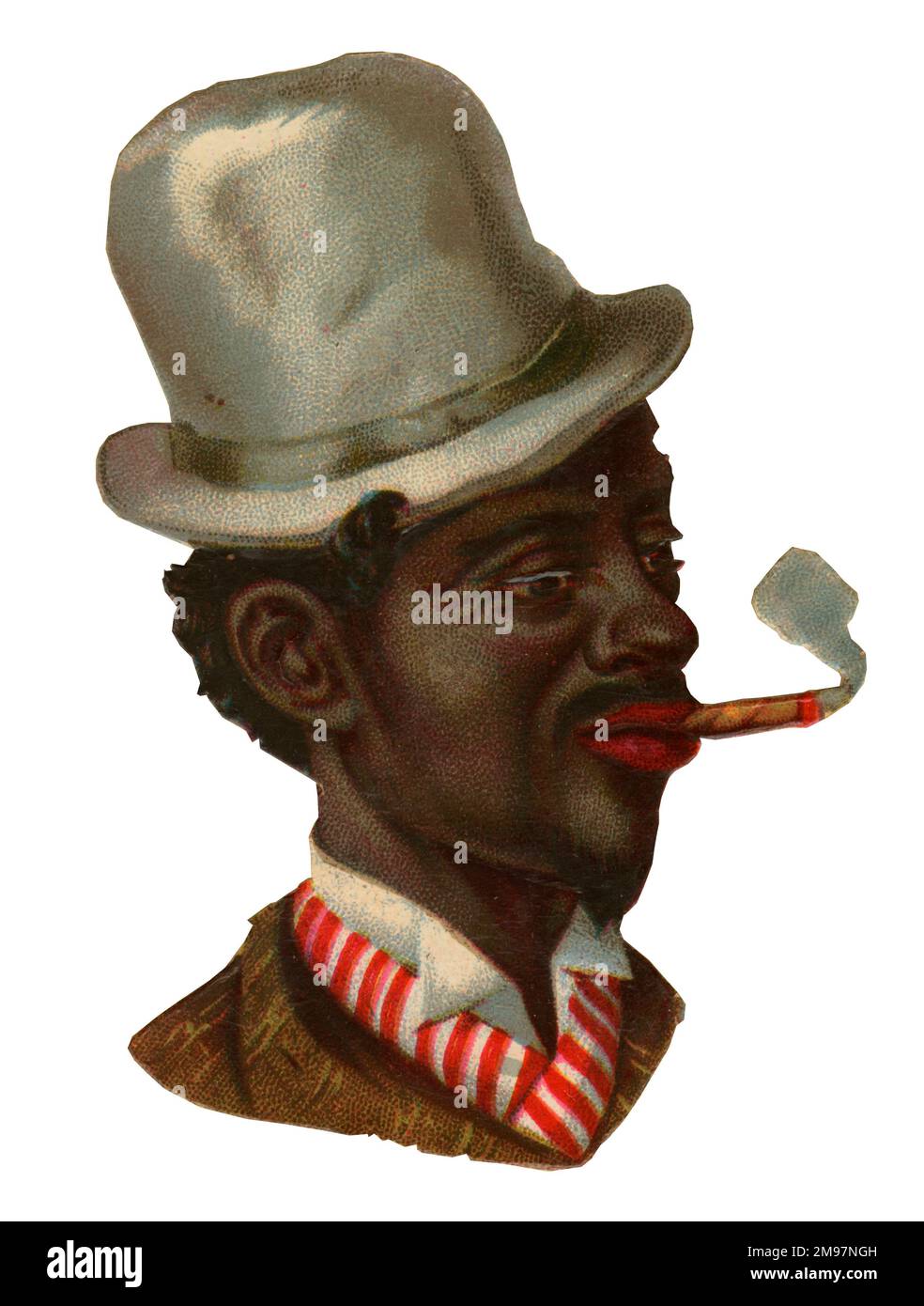 Rottami vittoriani, sigaro fumante uomo nero. Foto Stock