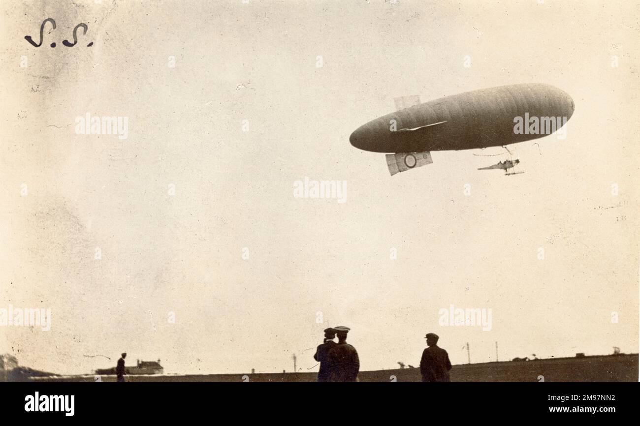 Nave aerea SS presso la stazione di Pulham St Mary, 30 gennaio 1918. Foto Stock
