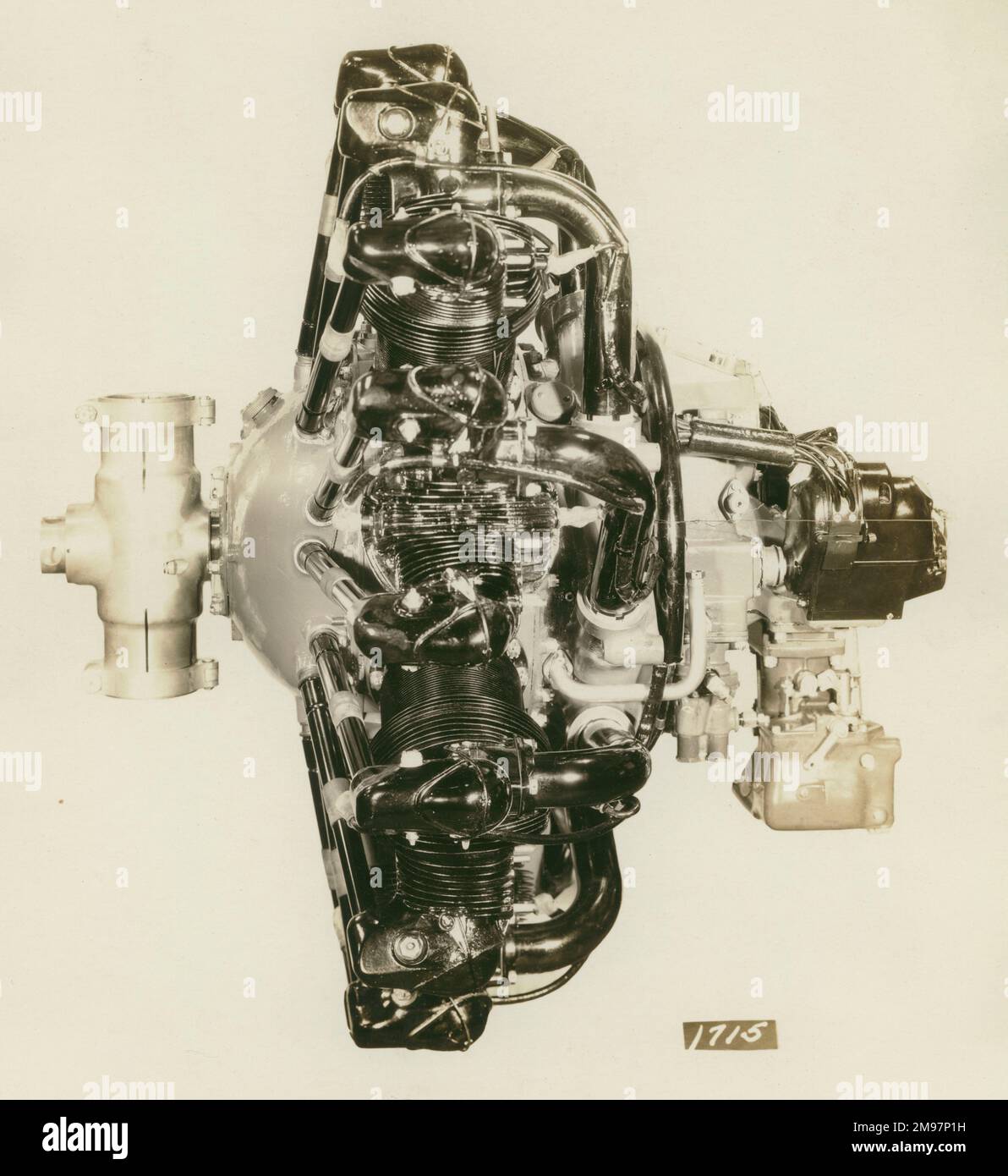 Pratt & Whitney R-1340 Wasp radiale, vista laterale. Foto Stock