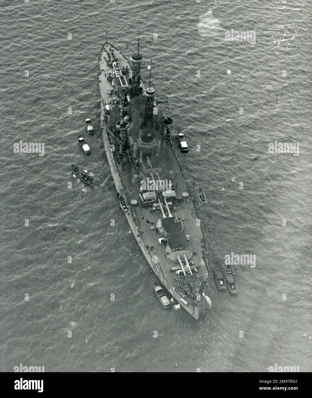 USS Utah (BB-31) al largo di Cowes. Foto Stock