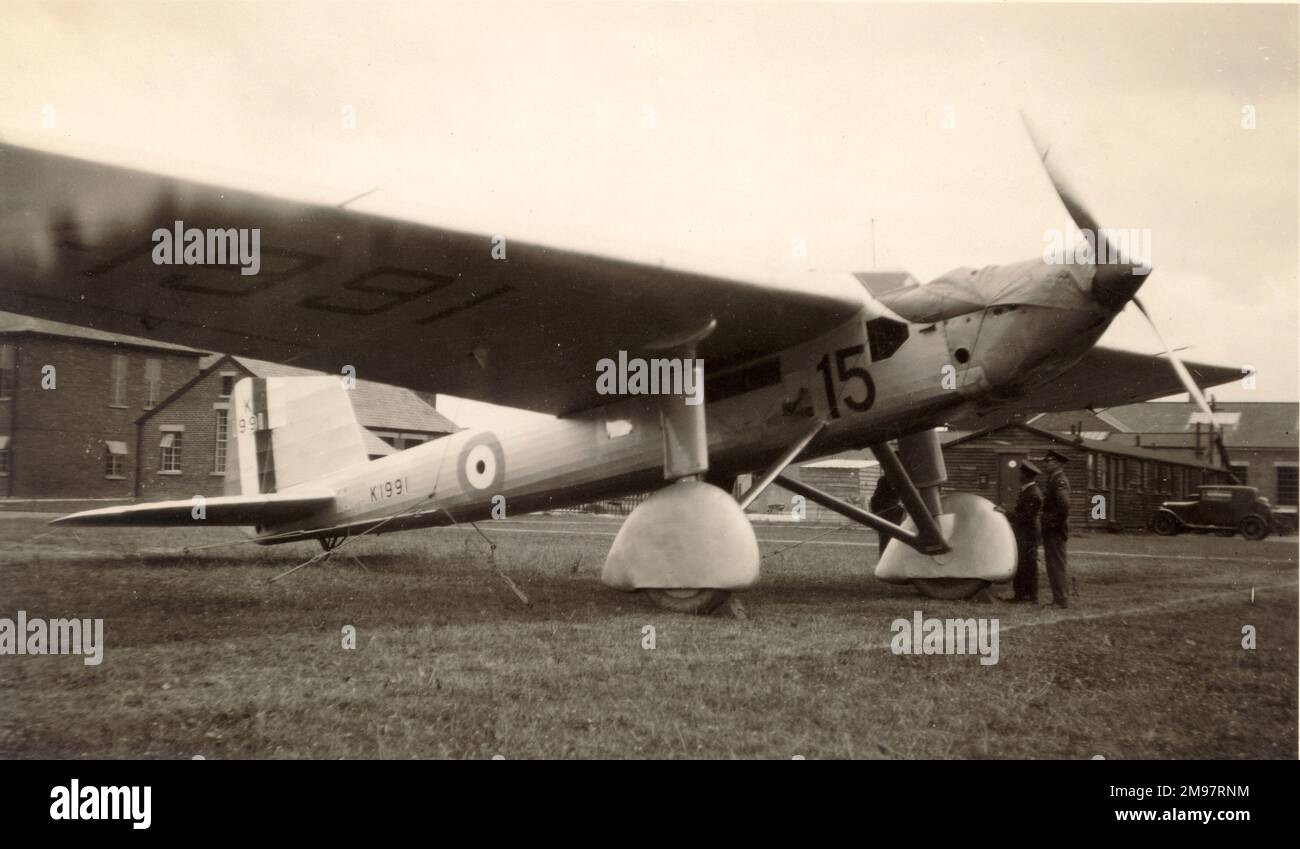 Il secondo monoplano Fairey Long Range, K1991. Foto Stock