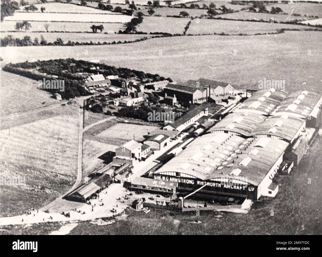 La fabbrica dell'Abbazia di Whitley di Sir W.G. Armstrong Whitworth Aircraft Ltd negli anni '1920s. Foto Stock