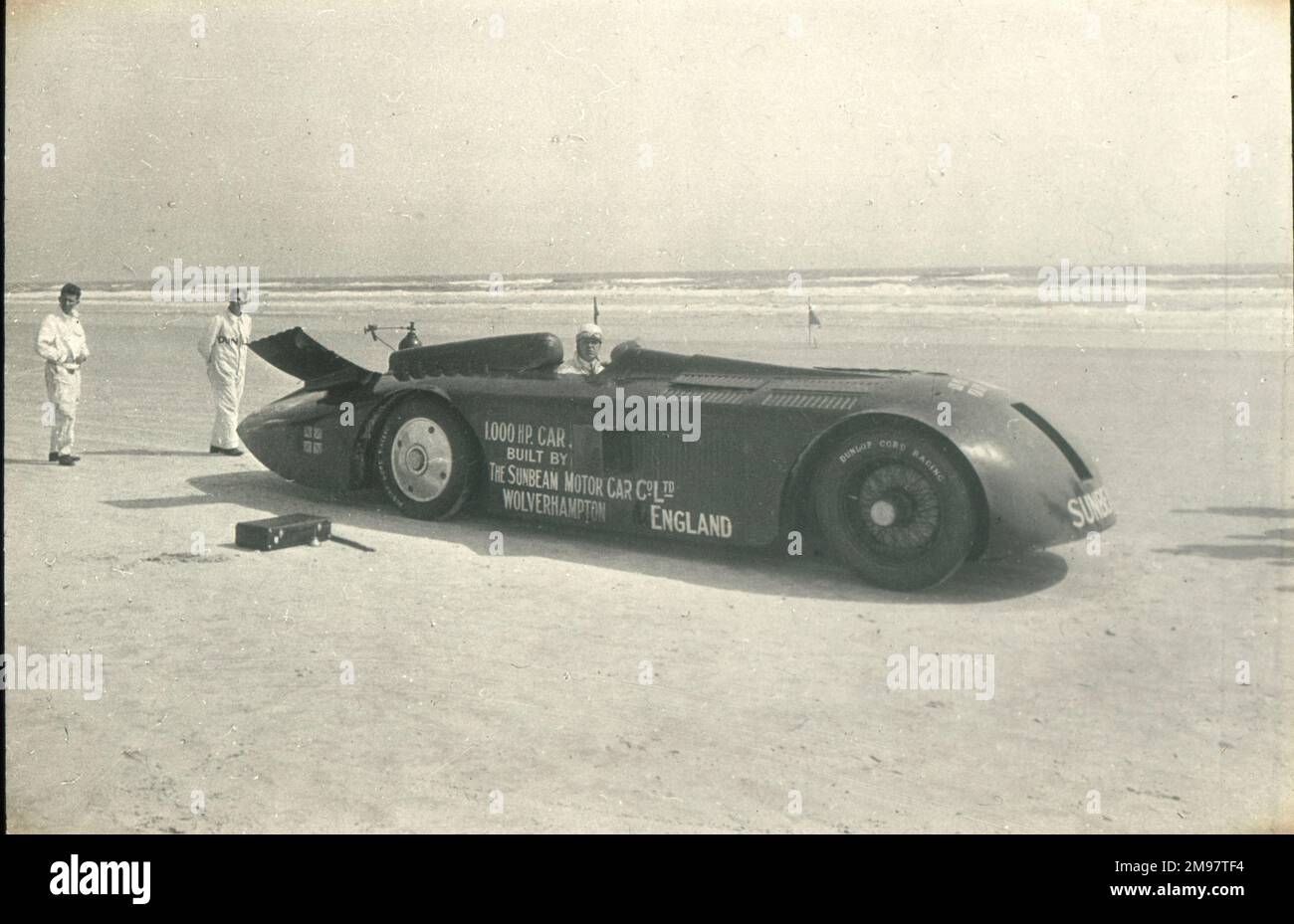 Il Sunbeam 1000hp, noto anche come Mystery o The Slug, è stato il primo veicolo a superare i 200mph km quando è stato guidato da Henry Sarrave a Daytona Beach il 29 marzo 1927. Foto Stock