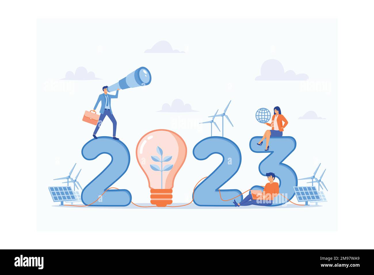 Business 2022 nuovo anno ESG o progetto ecologia Problem Trends, preservare le risorse del pianeta, piano vettore moderna illustrazione Illustrazione Vettoriale