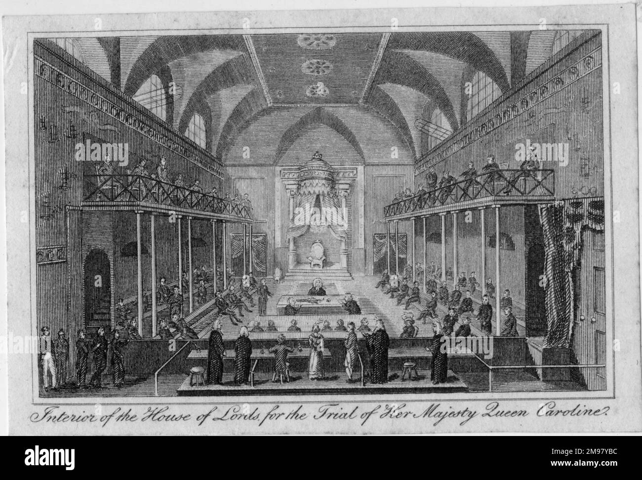 Interno della Camera dei Signori per il processo di sua Maestà Regina Caroline. Foto Stock