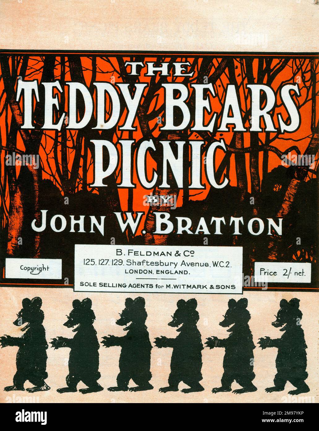 Copertina musicale, The Teddy Bears picnic di John W Bratton. Foto Stock