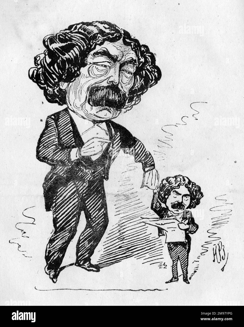 Cartoon, l'operatista, oratorio e cantante di ballata John Sims Reeves (1821-1900) -- MR Sims Reeves presenta un nuovo tenore (suo figlio Herbert). Foto Stock