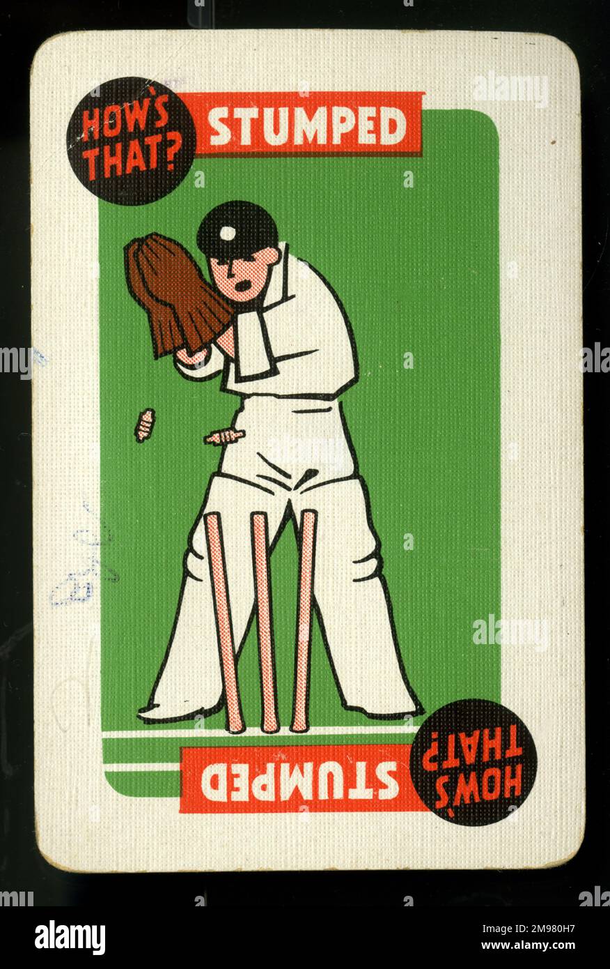 Gioco di carte run-it-out - stumped - come mai? Foto Stock