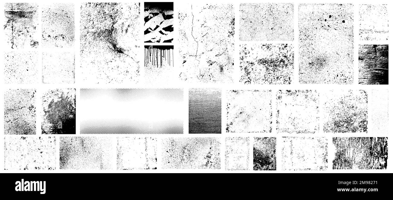 Bollini dettagliati con effetto vecchio. Texture grunge overlay Illustrazione Vettoriale