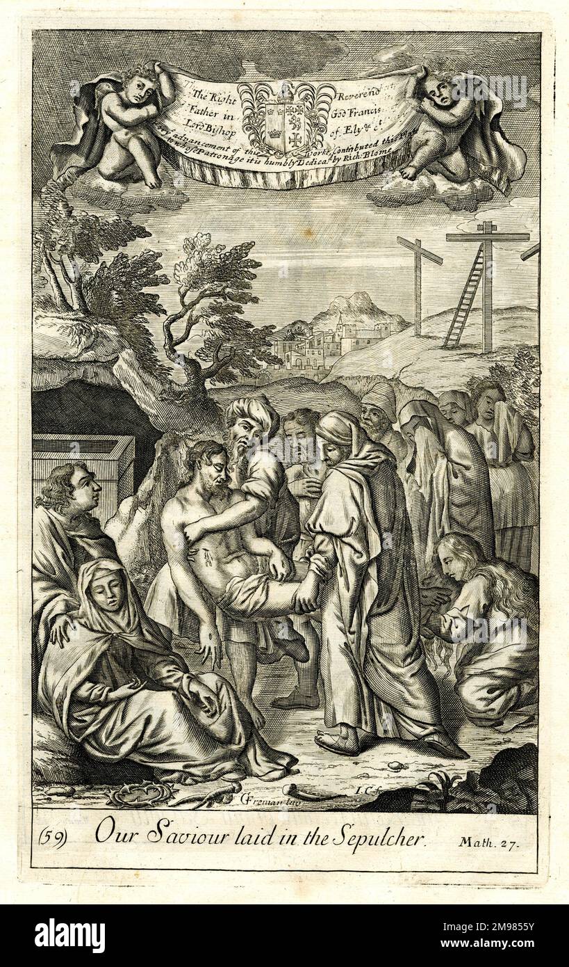 Gesù depose nel Sepolcro - Matteo 27. Foto Stock