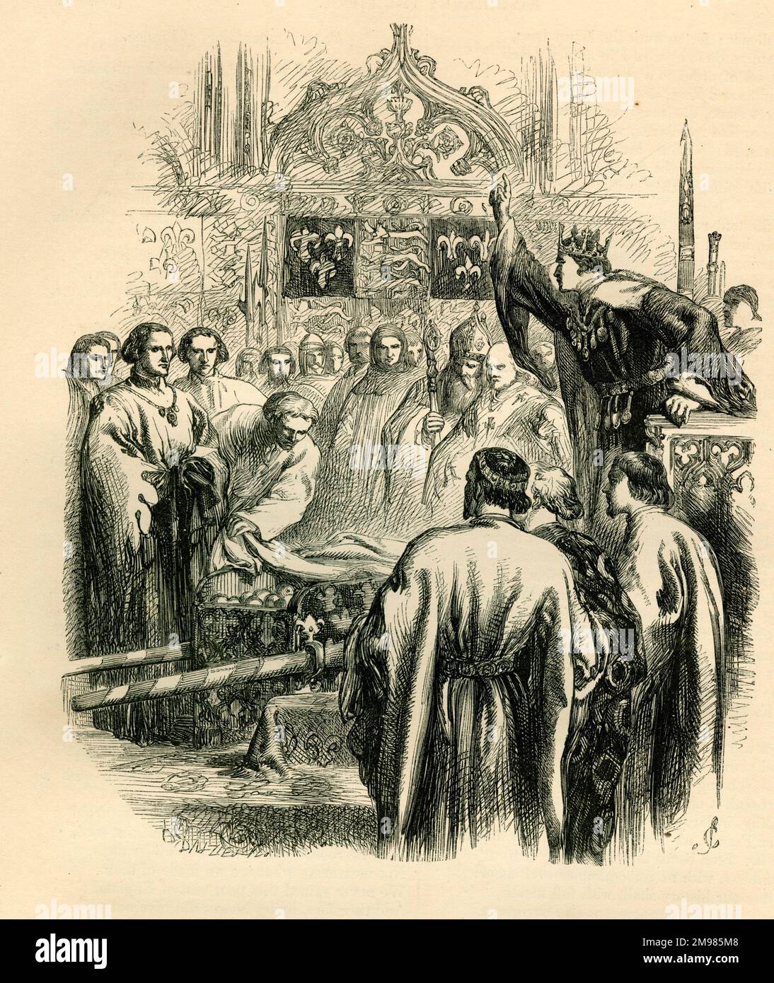 Henry V - un dono sarcastico di palle da tennis francesi. Foto Stock