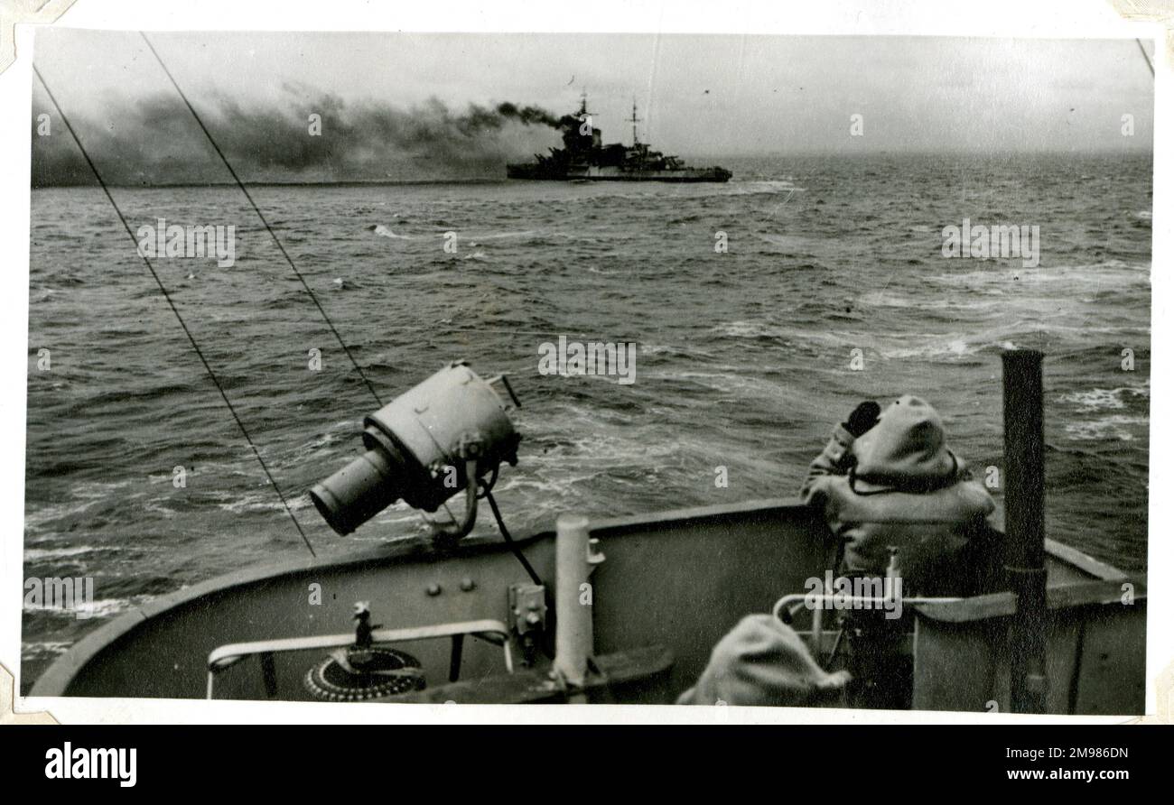 D-Day al largo della Normandia, Francia, HMS Romillies, 1944 giugno. Foto Stock
