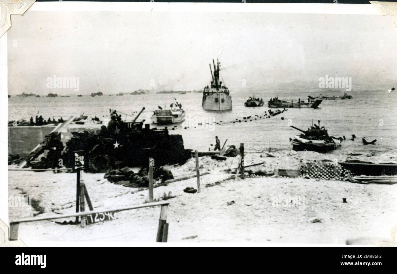 D-Day Bridgehead, Normandia, Francia, 1944 giugno. Foto Stock