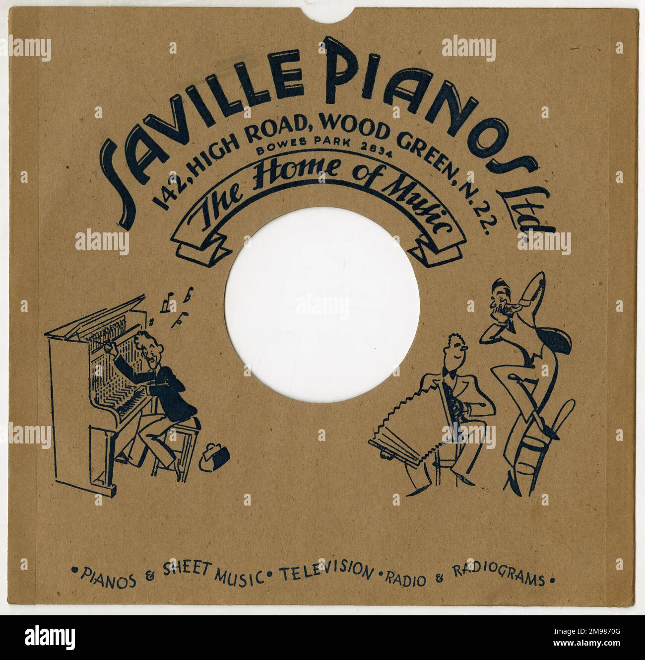 78 rpm, Saville Pianos Ltd, vendita di pianoforti e spartiti, televisione, radio e radiogrammi. Foto Stock
