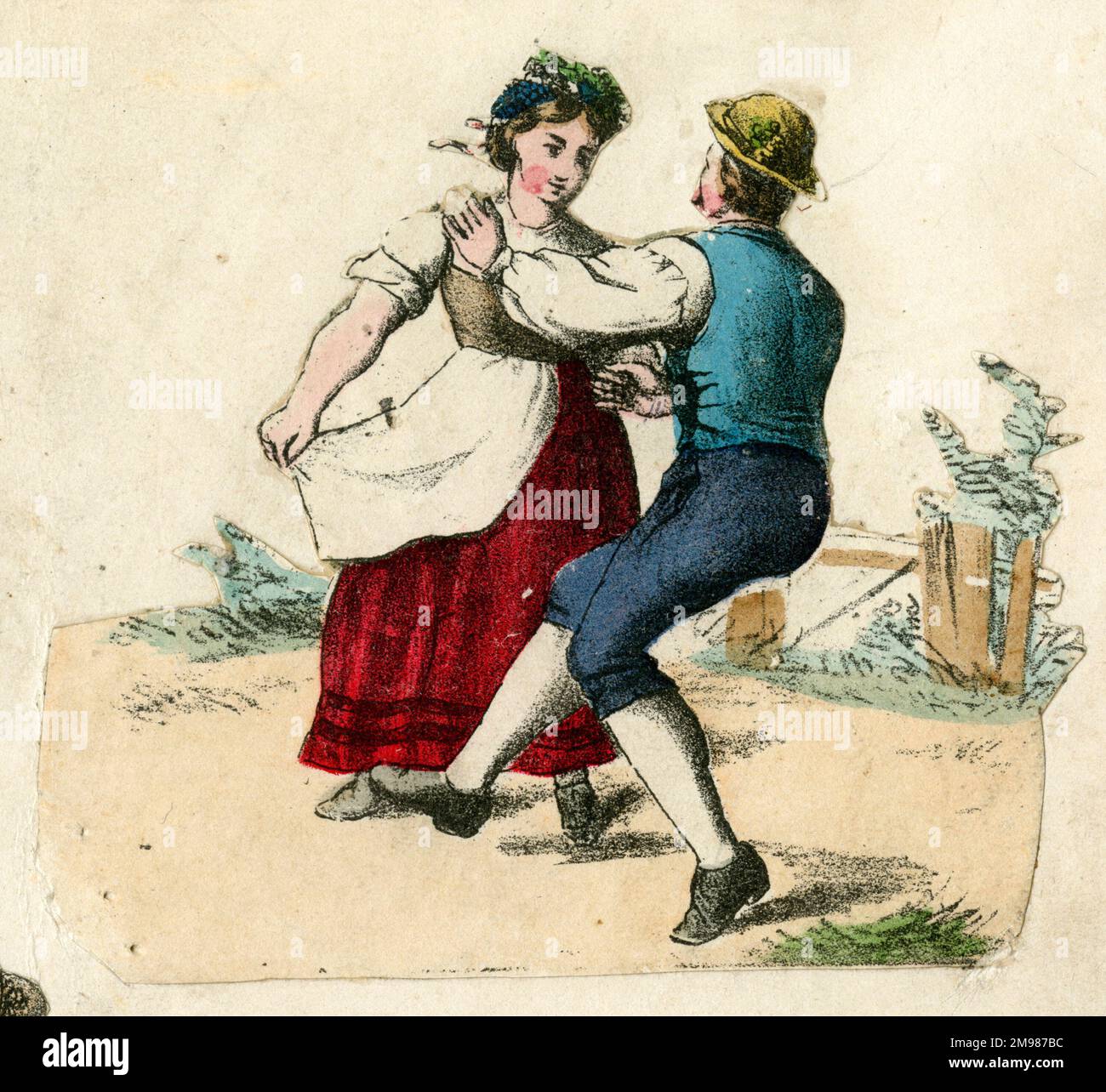 Rottami, Die Weinlese, vendemmia tedesca -- danza di coppia. Foto Stock