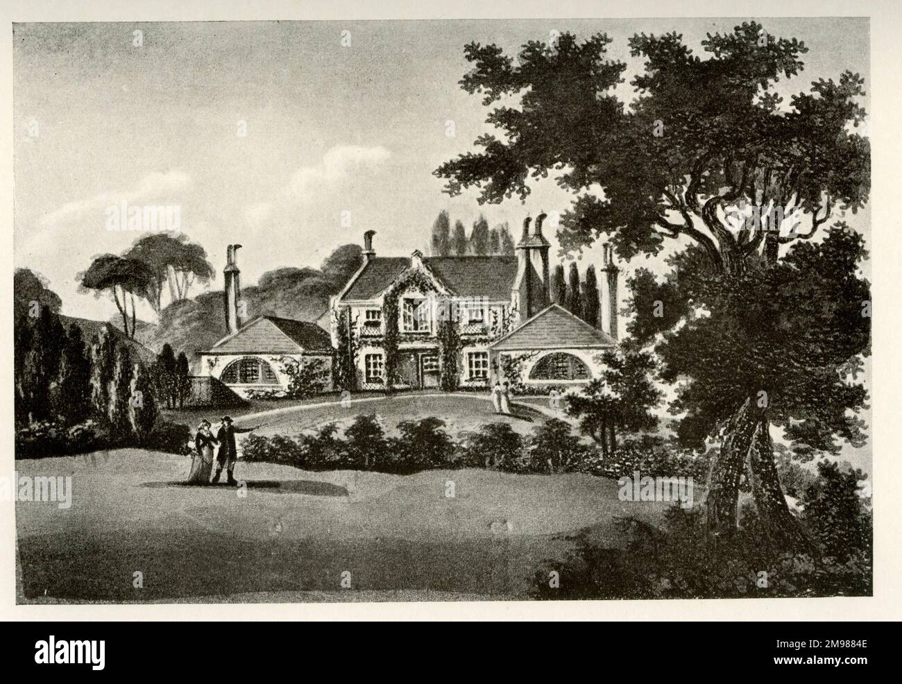 Sede dell'attrice Sarah Siddons (1755-1831), Westbourne Farm, nella zona di Paddington a West London. Vi visse da aprile 1805 fino all'autunno del 1817. Foto Stock