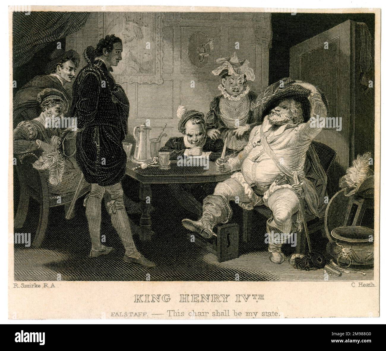 Shakespeare - Re Enrico IV, parte i - Falstaff: Questa cattedra sarà il mio stato. Foto Stock