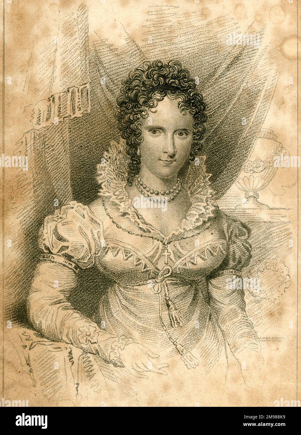 Adelaide di Saxe-Meiningen (1792-1849), Duchessa di Clarence, moglie del Principe Guglielmo, Duca di Clarence. Quando suo marito divenne re Guglielmo IV, divenne regina Adelaide (regnò 1830-1849). Foto Stock
