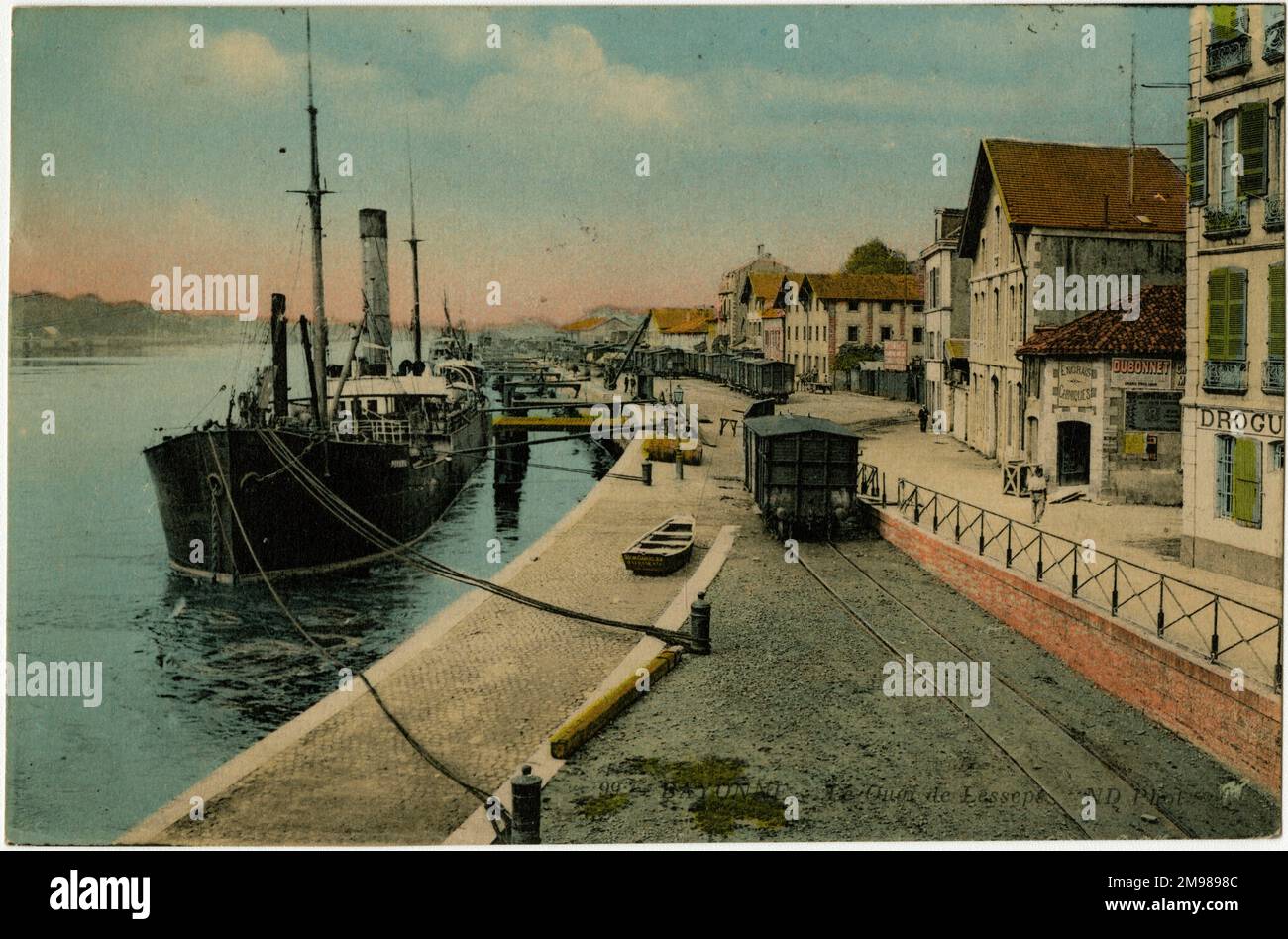 Bayonne, Francia - Quai de Lesseps. Foto Stock