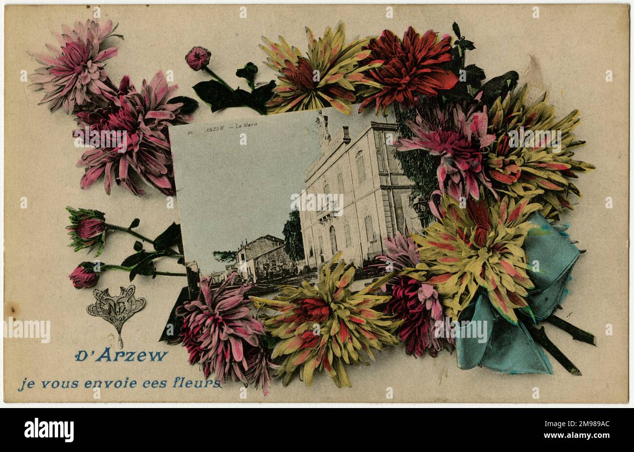 Arzew, Algeria - Municipio e un bouquet di fiori. Foto Stock