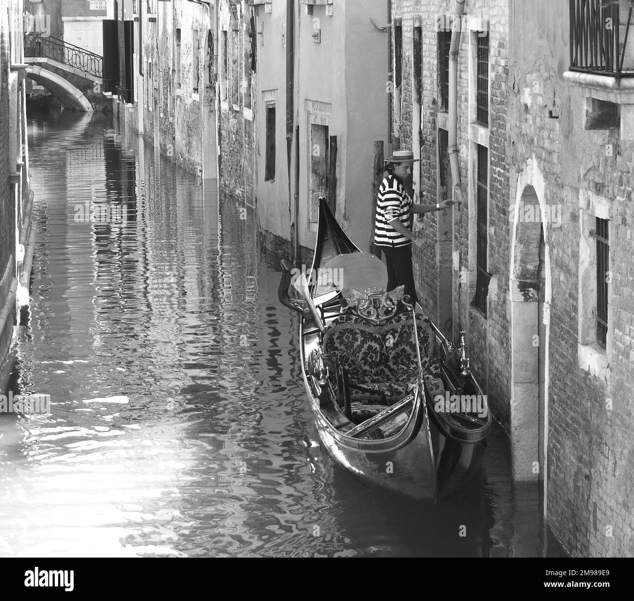 Gondoliere a Venezia, Italia. Foto Stock