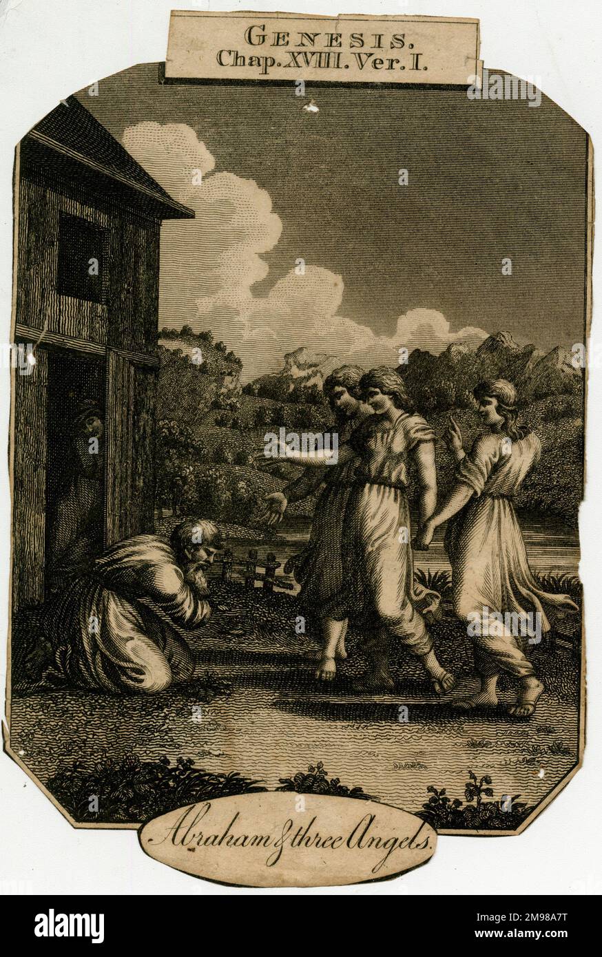Abramo e i tre angeli (Genesi XVIII, versetto 1). Foto Stock