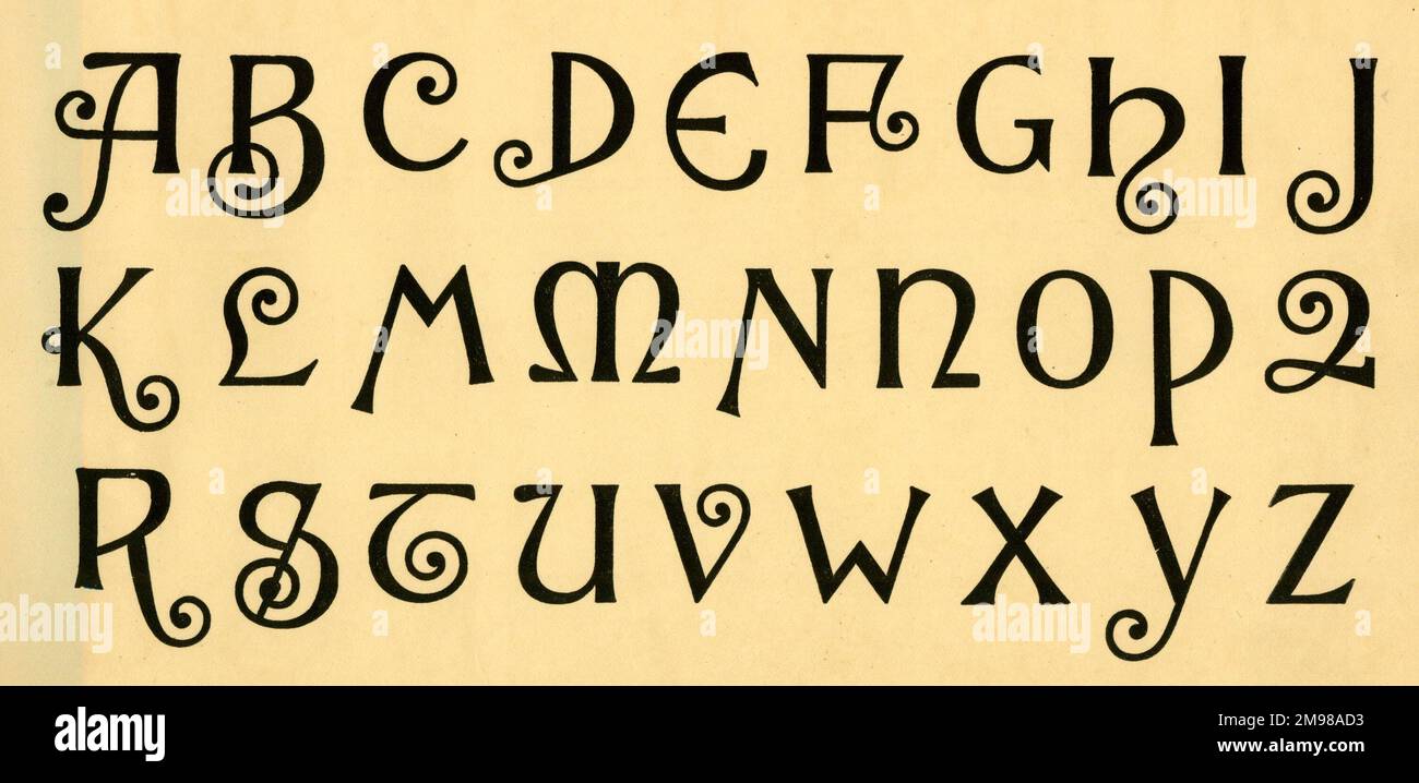 Alfabeto ornamentale, maiuscolo A-Z. Foto Stock