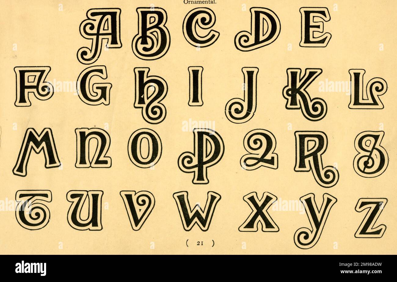 Alfabeto ornamentale, maiuscolo A-Z. Foto Stock