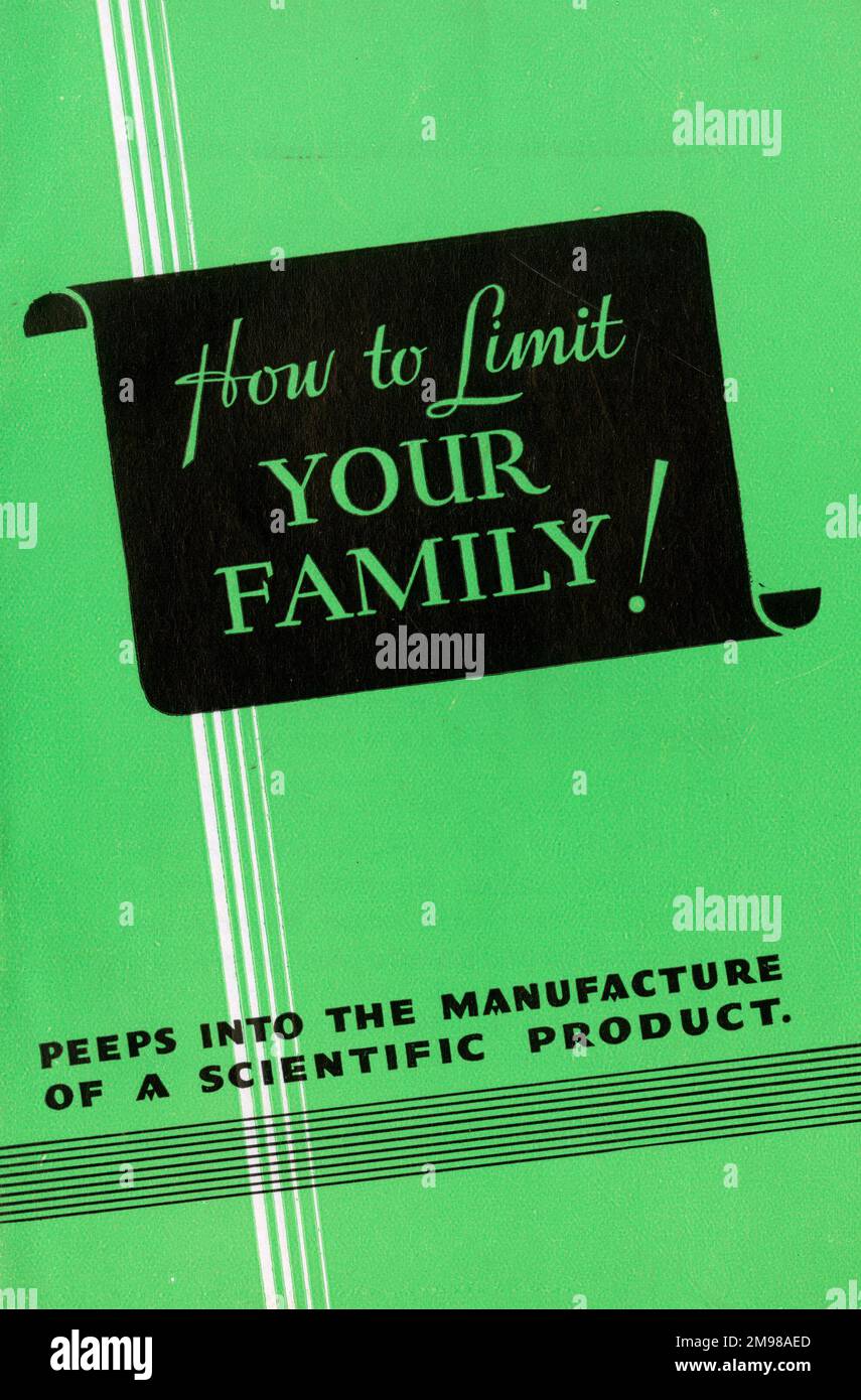 Copertina del libretto, come limitare la vostra famiglia, Pigoli nella fabbricazione di un prodotto scientifico (promozione dei saggi di Rendell). Foto Stock