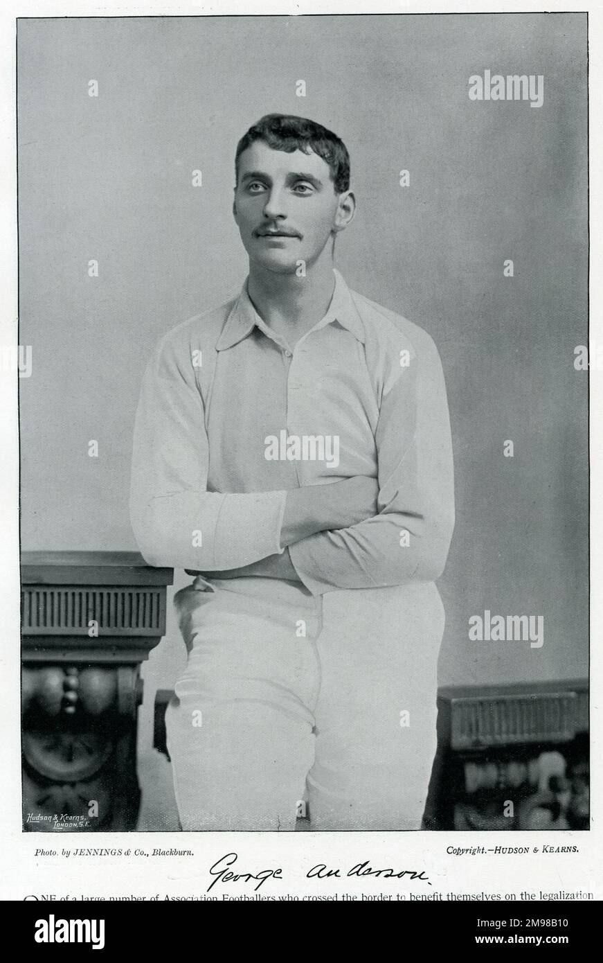 George e 'Geordie' Anderson, calciatore professionista scozzese che ha giocato per Leith Athletic, Blackburn Rovers, New Brighton Tower e Blackpool. Foto Stock