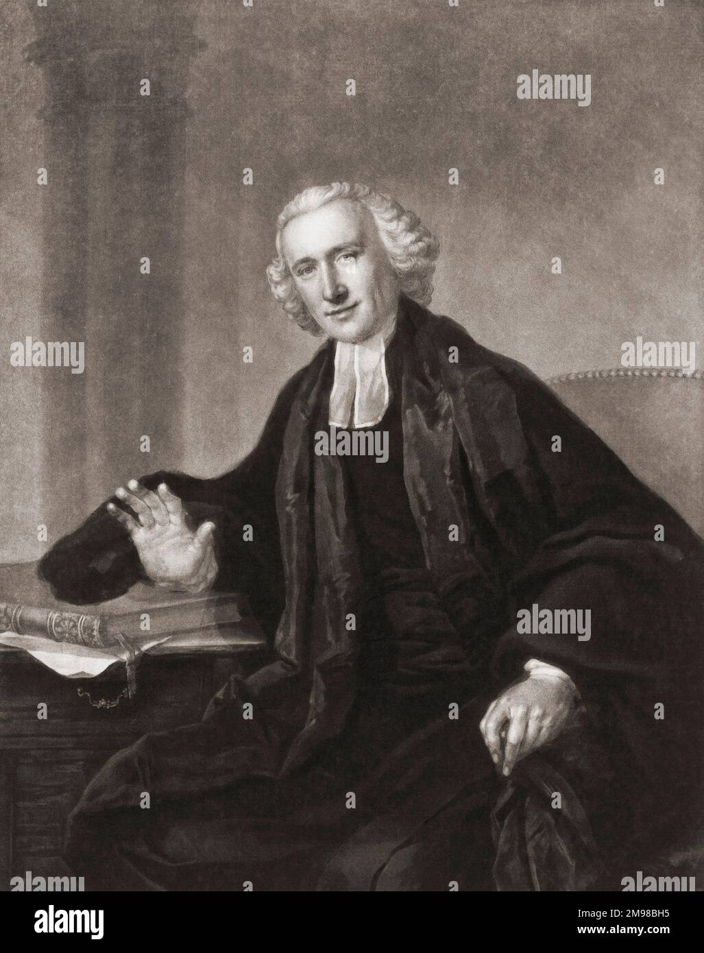 William Romaine, 1714 – 1795. Inglese Ministro evangelico della Chiesa d'Inghilterra. Dopo una stampa di Richard Houston dal dipinto di Francis Cotes. Foto Stock