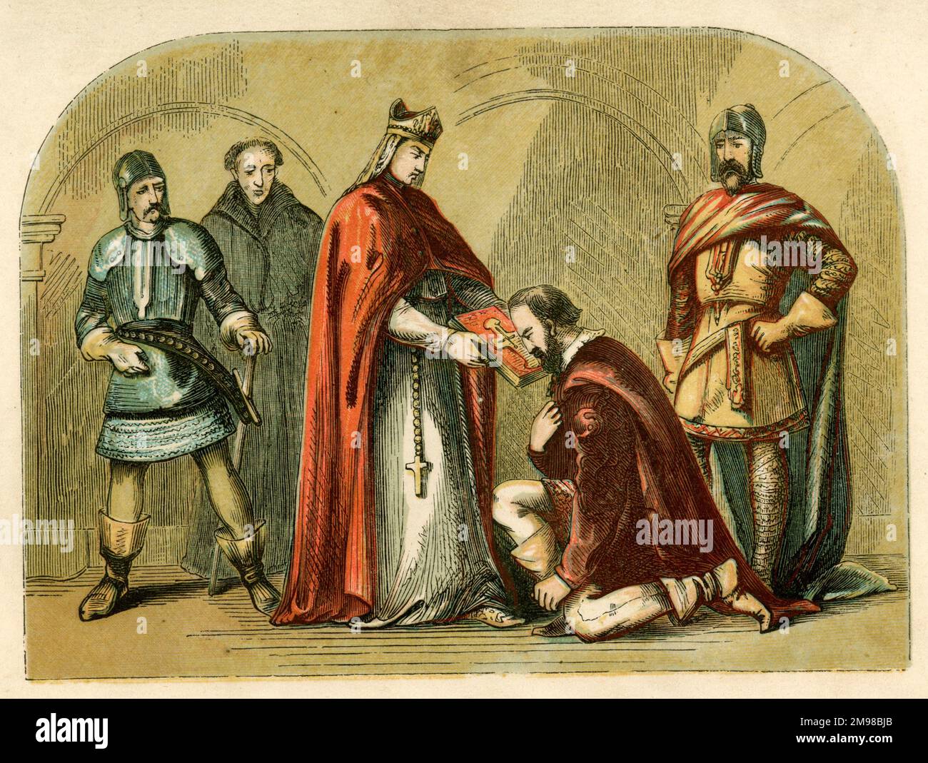 Richard, Duca di York, costretto a fare giuramento di fedeltà alla Cattedrale di San Paolo per essere fedele ad Enrico VI. Foto Stock